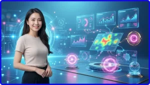 Ảnh minh họa giao diện kèo châu Á với các thẻ trận đấu phát sáng và dữ liệu đội bóng trên nền stadium