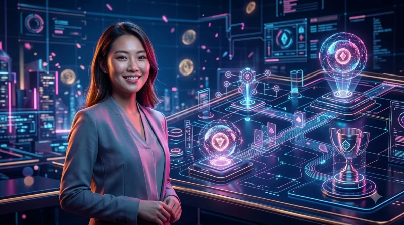 Giao diện kỹ thuật số mô phỏng trò chơi bài trực tuyến với các biểu tượng lá bài.