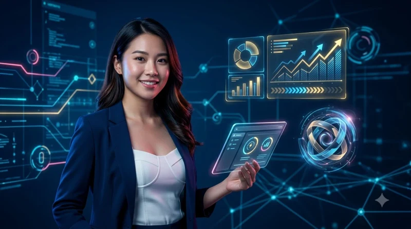 Hình minh họa bối cảnh thị trường trực tuyến cạnh tranh với luồng cập nhật tin tức sản phẩm nổi bật