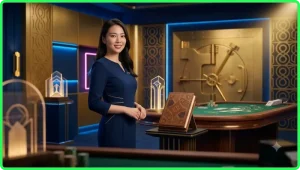 Luật chơi baccarat 88CLB – người chia bài đang rút lá bài trên bàn xanh