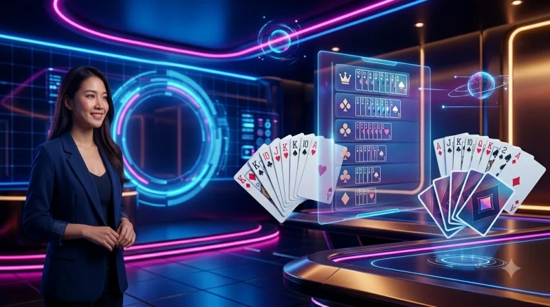 Minh họa bàn chơi và bố cục chính của Thứ tự bài poker 88CLB.