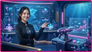 Minh họa hệ thống vũ khí bắn cá với nhiều cấp độ