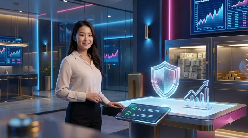 Người dùng đang đọc kỹ điều khoản miễn trừ trách nhiệm 88CLB trên màn hình kỹ thuật số với biểu tượng khiên bảo vệ